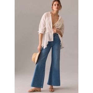FRAME Le Palazzo Wide Leg Raw Hem Jeans